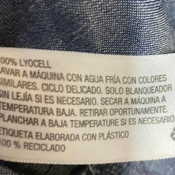 Mossimo Blue Sleeveless Tie Knit Ruffle Chambray Cami Tank Romper Shorts Size S - Picture 4 of 4